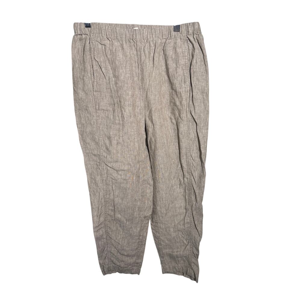 Eileen Fisher Ankle Pleated Pants Womens XS Petite Washed Organic Linen Delave - Picture 2 of 6